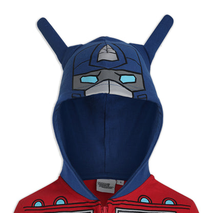 Hasbro Transformers Optimus Prime and Bumblebee Boys’ Zip Up Hoodie for Little Kids – Blue/Red/Yellow