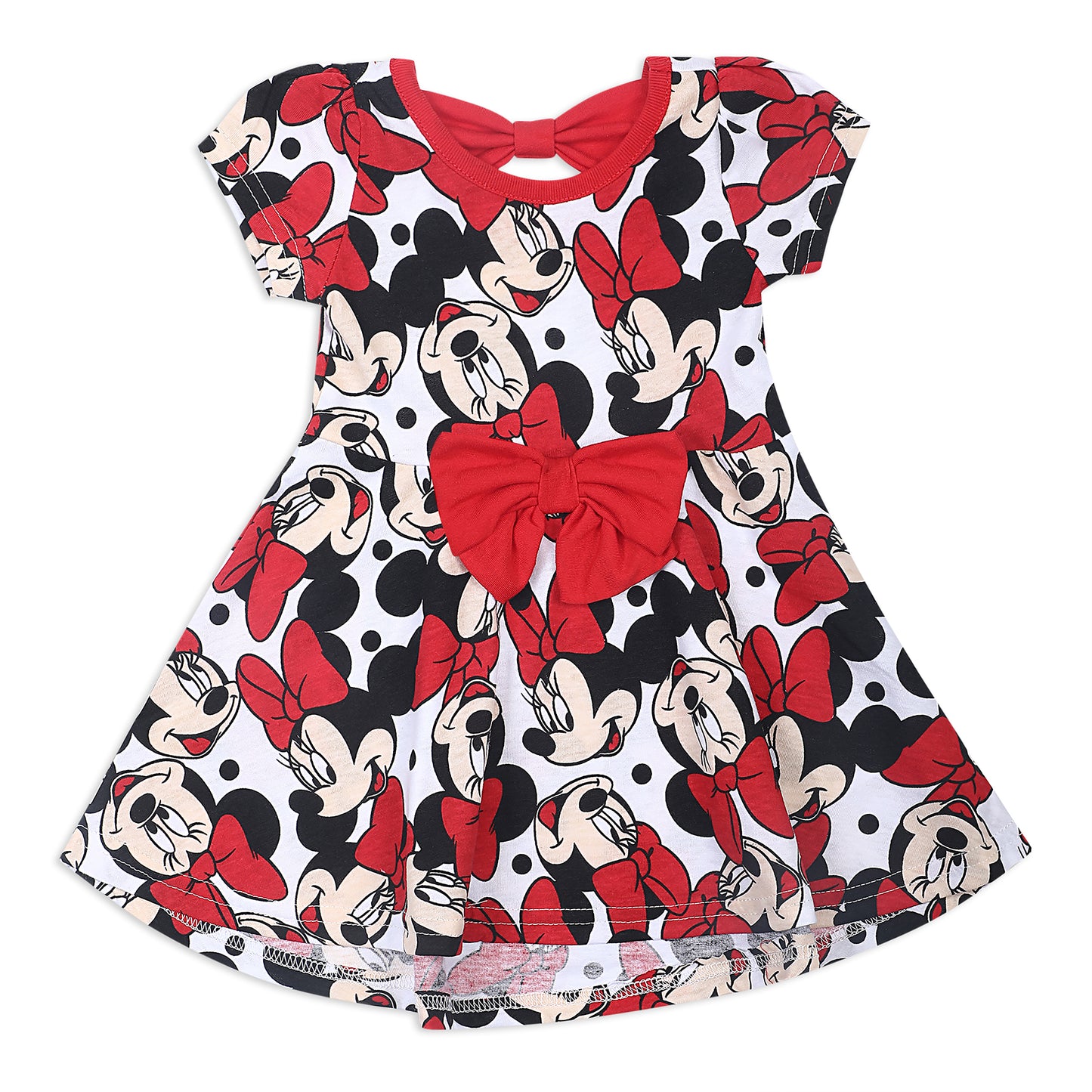 Disney Minnie Mouse Girls 2 Pack Dresses with a Bow for Toddler and Little Kids - Red