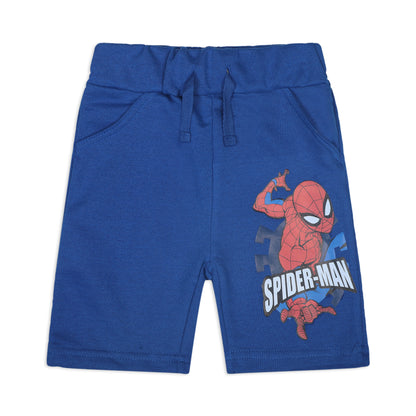 Marvel Avengers Spiderman Boys’ Shorts with Drawstring 2 Pack for Toddler and Little Kids – Grey/Red/Blue