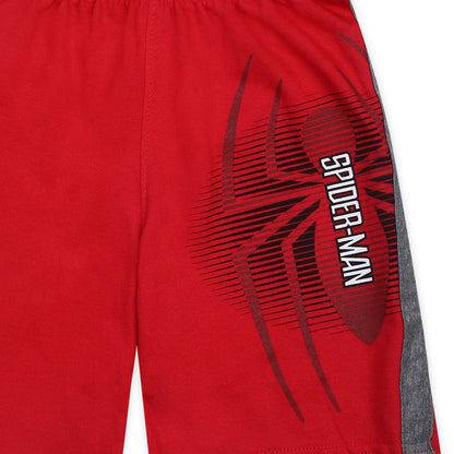 Marvel Spiderman Boys’ 2 Pack Shorts for Toddler and Little Kids – Red/Grey