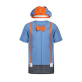 Blippi Boys’ Roleplay T- Shirt and Hat Set for Toddler, Little and Big Kids – Blue/Orange