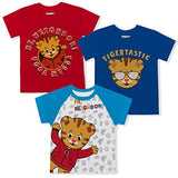 Fred Rogers Company Daniel Tiger Boys 3 Pack T-Shirts for Toddlers -Blue/Red/Grey