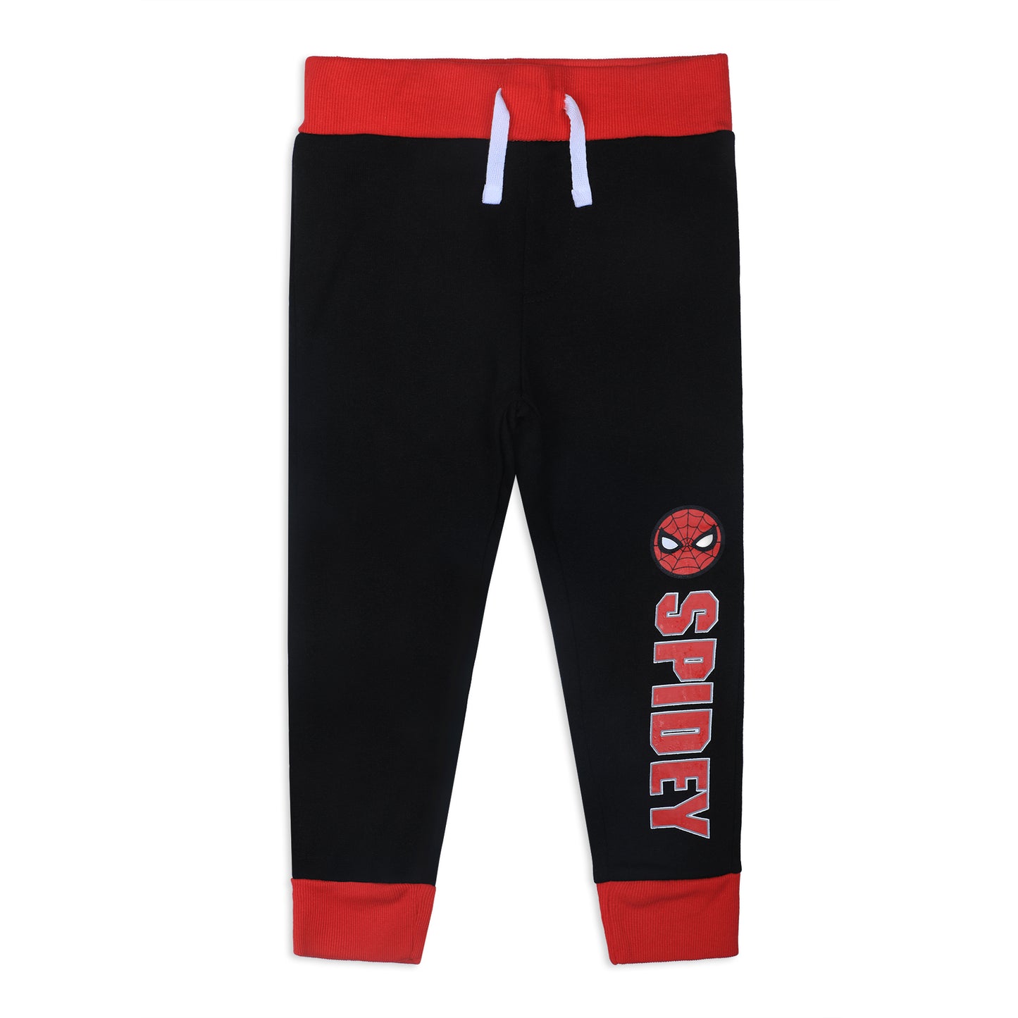 Marvel Spiderman Boys 2 Pack Joggers with Drawstring for Toddler and Little Boys - Red/Black