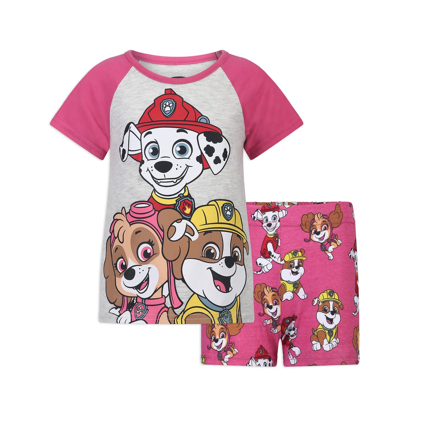 Nickelodeon Paw Patrol Girls? Short Sleeve Shirt and Shorts Set for Toddler and Little Kids ? Pink/Grey