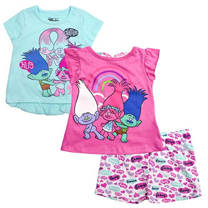 Trolls Girls 3-Piece Shirts and Short Set