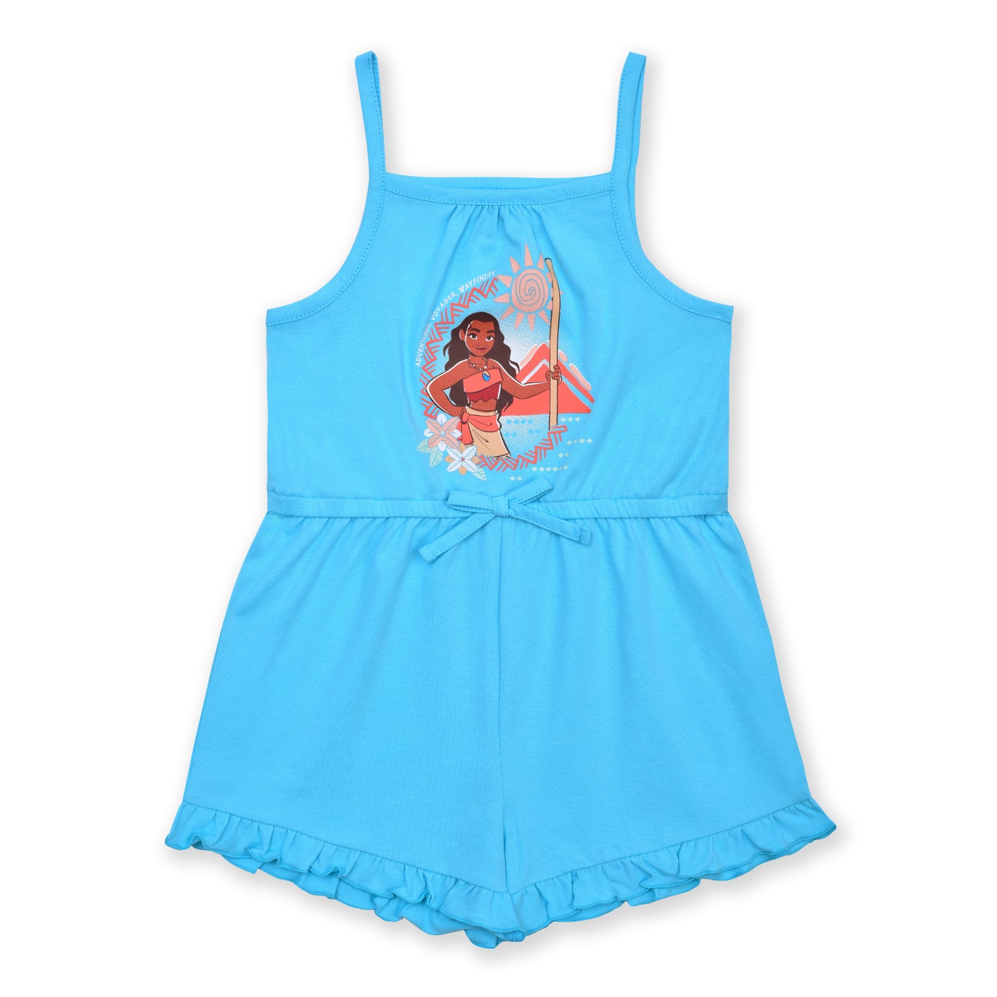 Disney Princess Moana or Little Mermaid Girls’ Sleeveless Romper 2 Pack for Toddler and Little Kids – Blue/Grey/Pink