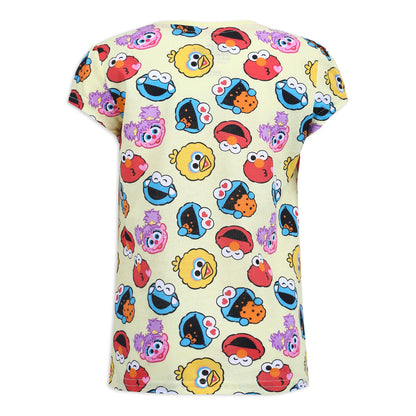 Sesame Street Girl's Abby Cadabby Short Sleeve Graphic Tee Shirt, Yellow