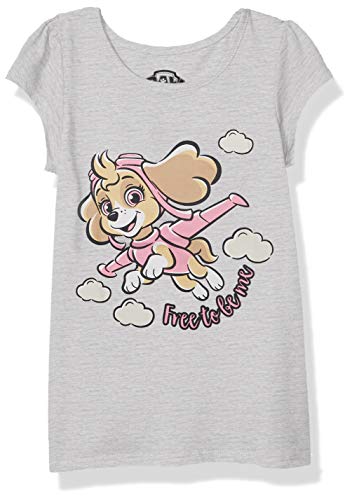 Nickelodeon Paw Patrol Girls Short Sleeve T-Shirt for Toddler and Little Kids - Grey/Pink/White/Blue