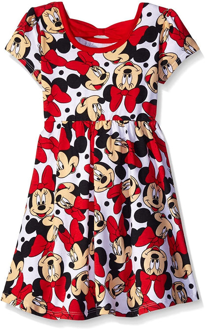 Disney Minnie Mouse Girls’ 2 Pack Dresses with a Bow for Newborn and Infant –  Red