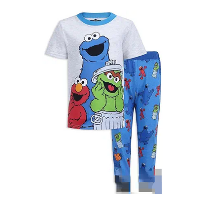 Sesame Street Boys T- Shirt and Jogger Set for Infant and Toddler – Blue/Grey