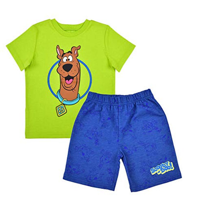 Warner Bros Scooby Doo Boy's 2-Piece Character Shirt and Short Set, Green