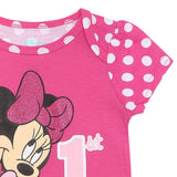 Disney Minnie Mouse Girls’ First Birthday Bodysuit for Infant – Pink