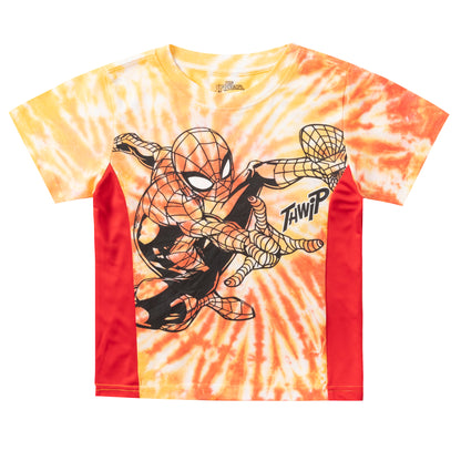 Marvel Spiderman Boys’ Short Sleeve T-Shirt for Toddler and Little Kids – Orange/Red