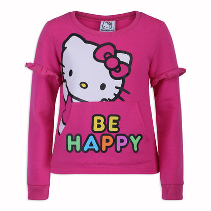 Hello Kitty Girls Long Sleeve Shirt and Legging Pants Set for Toddler, Little and Big Kids – Grey/Pink