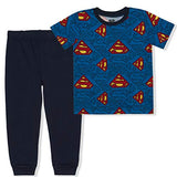 Superman 2 Pack Jogger Set for Boys, Graphic Printed Short Sleeve Shirt and Sports Pants