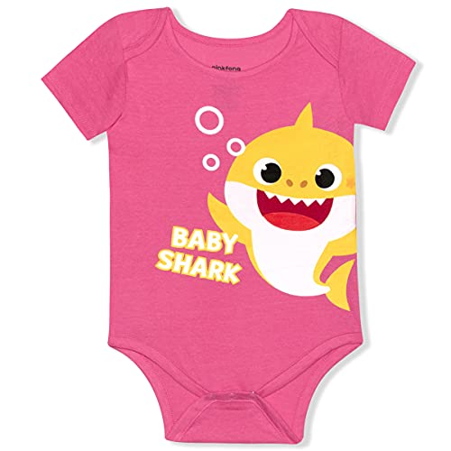 Nickelodeon Baby Shark Girls’ Bodysuit for Newborn and Infant – Pink