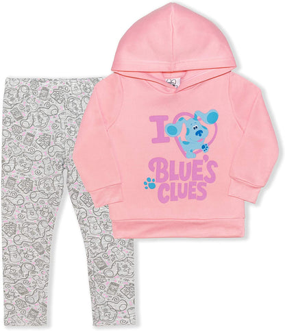 Nickelodeon Blue’s Clues Girls’ Pullover Hoodie and Leggings Set for Infant and Toddler – Pink/Grey