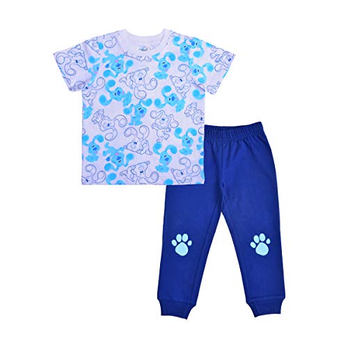 Nickelodeon Blues Clues Boys T-Shirt and Jogger Pants Set for Toddlers – Grey/Blue/White