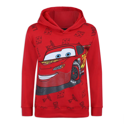 Disney Cars Lightning McQueen Boys’ Hoodie for Toddler, Little and Big Kids – Red