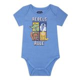 Star Wars Boys' 5 Pack Bodysuit Costume for Infant – Blue/Grey/Brown/Black/White