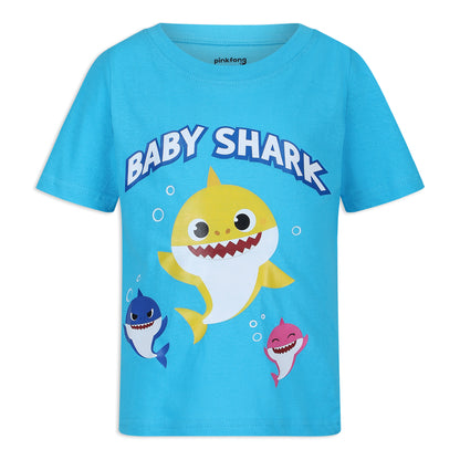 Nickelodeon Baby Shark T-Shirt and Short Set for Toddler Boys – Blue/Black or Grey/Blue or Grey/Orange or Grey/Black