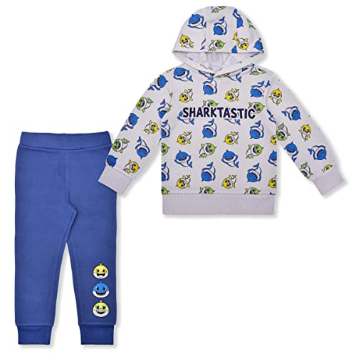 Nickelodeon Baby Shark Boys’ Hooded Sweatshirt and Jogger Set for Toddler – Blue/Navy or Blue/Grey or Black/Grey