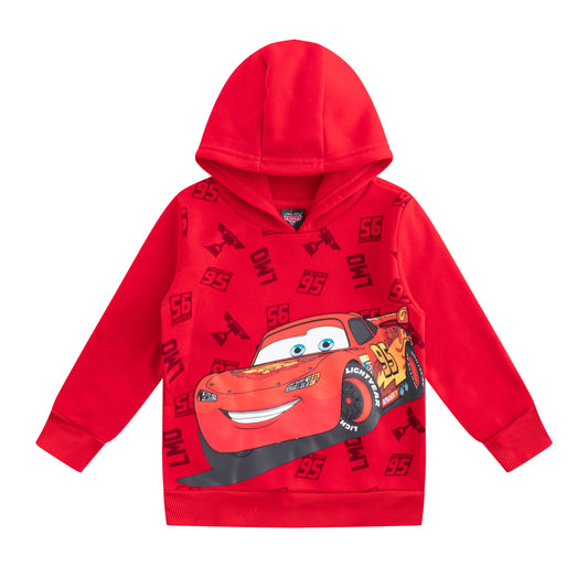 Disney Cars Lightning McQueen Boys’ Hoodie for Toddler, Little and Big Kids – Red