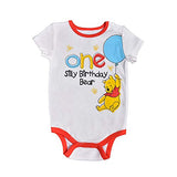 Disney Winnie The Pooh Boys’ 1st Birthday Bodysuit for Newborn and Infant – White/Red