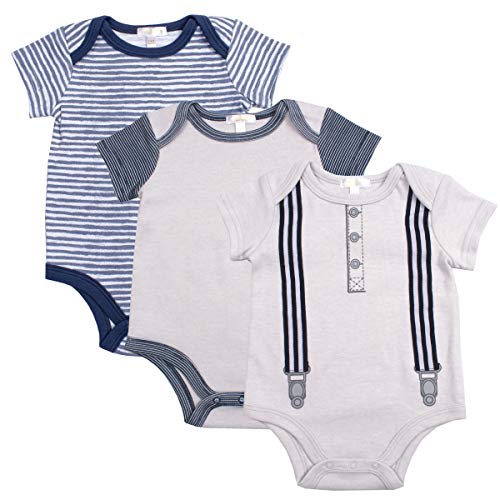 Tahari Baby Boys 3-Pack Creeper Bodysuits Grey