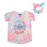 Star Wars Baby Yoda Girls’ T-Shirt and Scrunchie for Infant and Toddler - Multicolor