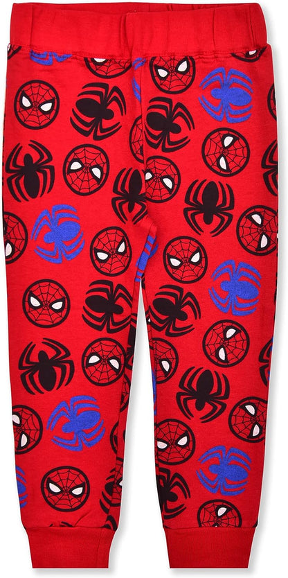 Marvel Spiderman Boys Long Sleeve Shirt and Jogger Set for Toddler and Little Kids ? Red/Grey