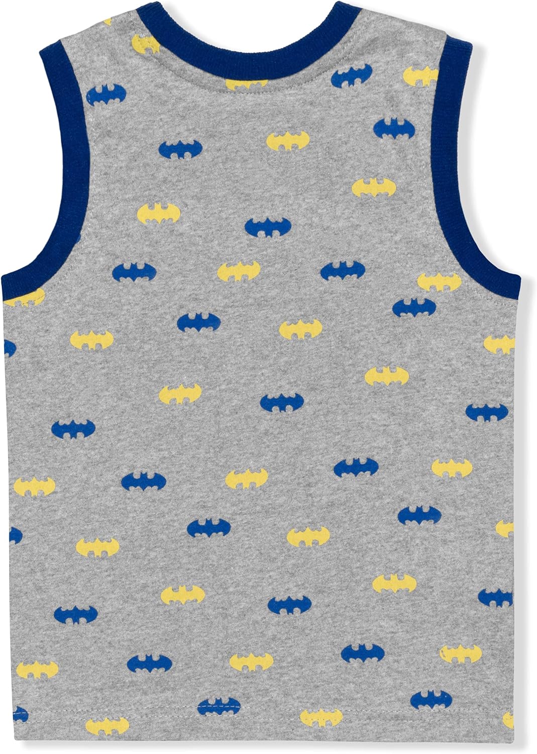 BATMAN DC Comics Boys T-Shirt, Tank Top and Short Set for Toddler and Little Kids ? Blue/Black/Grey or Yellow/Gray/Black