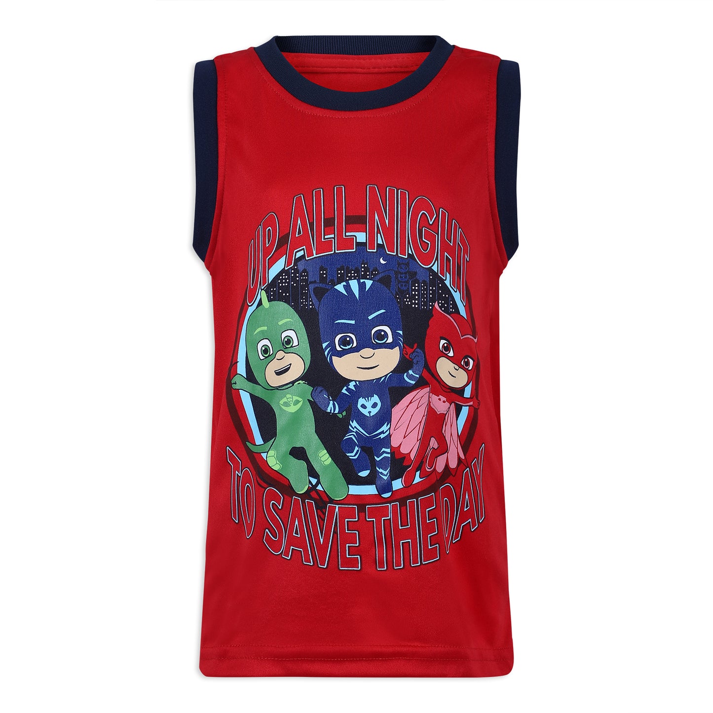 PJ Masks Boy's 3 Piece T-Shirt, Tank Top and Shorts Set for Toddler and Little Kids- Blue/Red/Grey