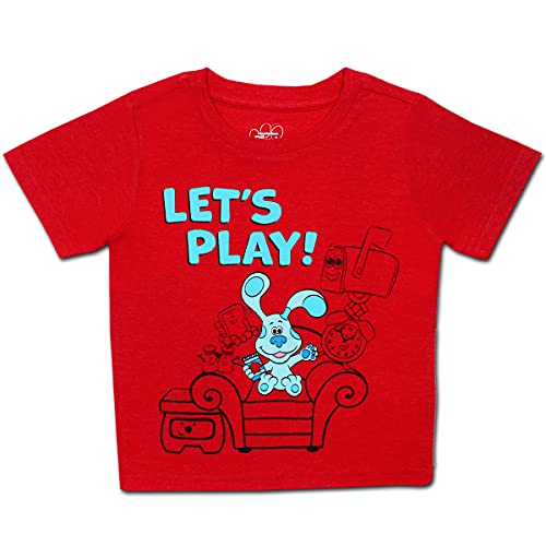 Nickelodeon Blues Clues Boys Short Sleeve T-Shirt for Toddler – Grey/Red/Blue