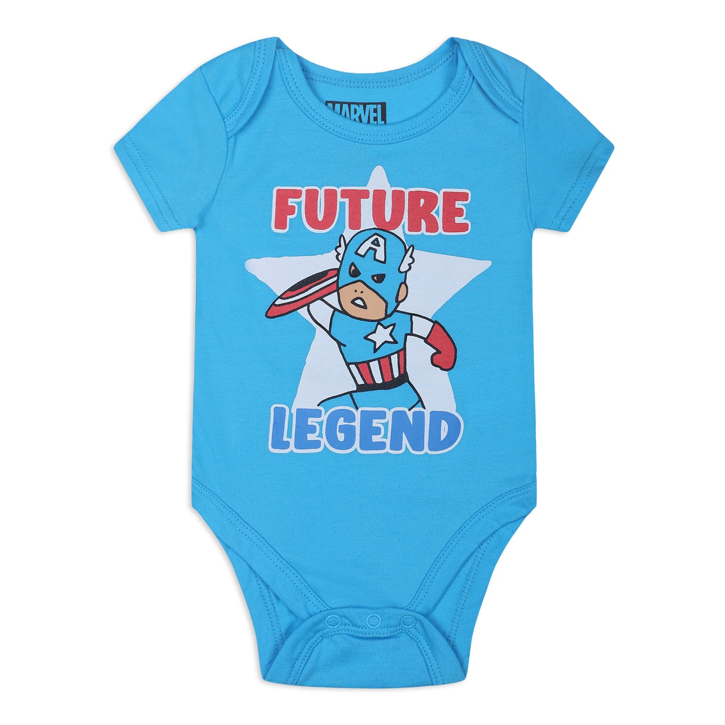 Marvel Avengers Boys’ 5 Pack Short Sleeve Bodysuits for Newborn and Infant – Blue/Red/Grey/White/Yellow/Green