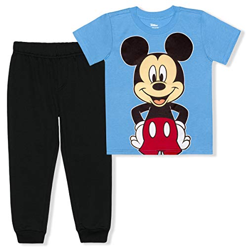 Disney Mickey Mouse Boys’ T-shirt and Jogger Pants Set for Infant – Blue/Black