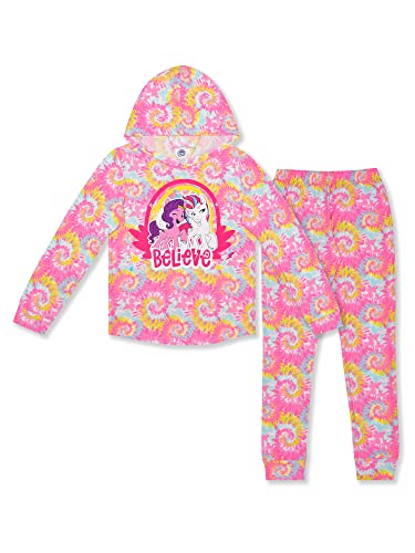 My Little Pony Pipp Petals and Zephyrina Girls’ Hoodie and Joggers Set for Little Kids – Multicolor