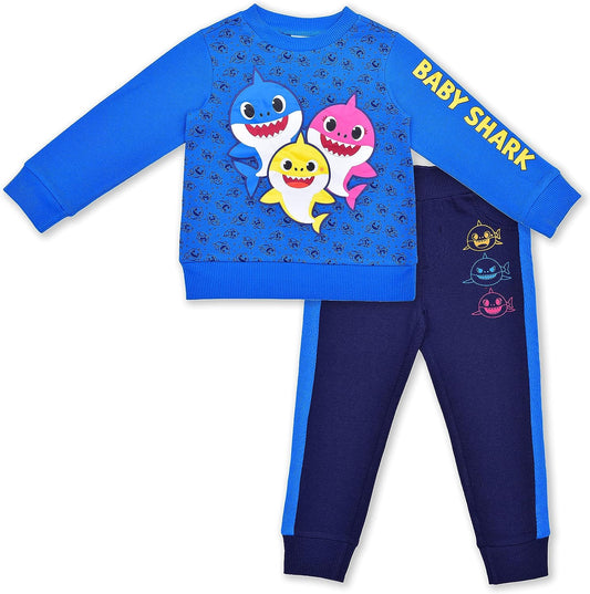 Nickelodeon Baby Shark Boys Sweater and Jogger Set for Toddler ? Blue/Navy