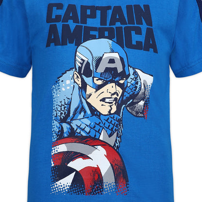 Marvel Avengers Captain America, Hulk and Iron Man Boys’ 4 Pack T-Shirt for Toddler and Little Kids - Navy/Blue/Green/Red