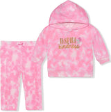 Nannette Girls’ Hoodie and Legging Set for Newborn, Infant and Toddler – Pink/Multicolor