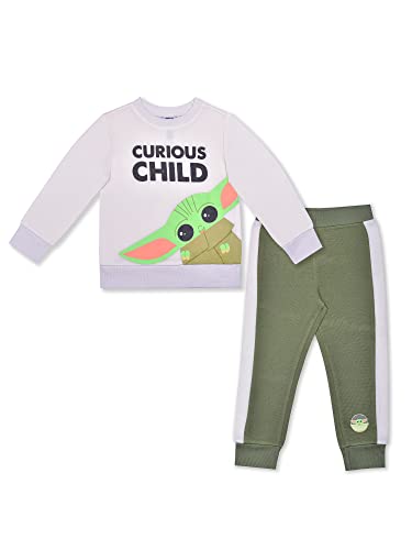 Star Wars Baby Yoda The Mandalorian Boys Long Sleeve T-Shirt and Jogger Set for Infant, Toddler and Little Kids