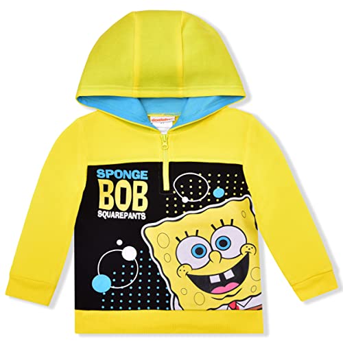 Nickelodeon SpongeBob SquarePants Boys Half Zip Hoodie for Toddler and Little Kids – Yellow