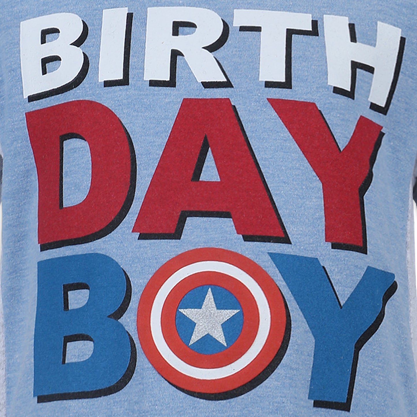 Marvel Avengers Boys’ Captain America Birthday T-Shirt for Toddler and Little Kids – Blue