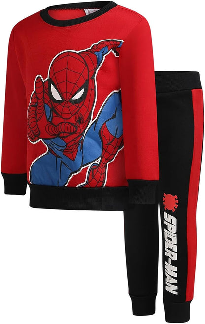 Marvel Spiderman Boys Sweatshirt and Jogger Set for Toddler and Little Kids ? Red/Black