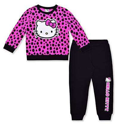 Hello Kitty Plush Girl 2 Piece Sweater Top and Jogger Set Pink