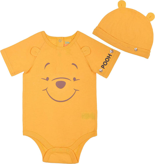 Disney Winnie The Pooh and Tigger Boys’ Costume Bodysuit and Cap for Newborn and Infant – Yellow or Orange