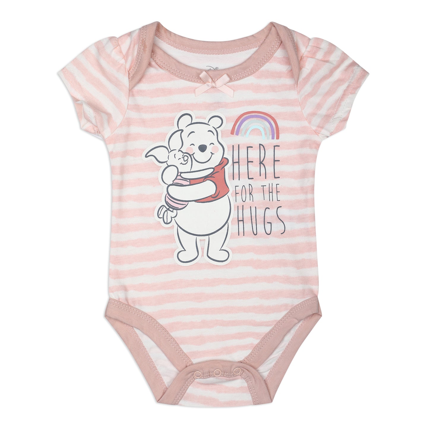 Disney Girls’ Dumbo, Princess Or Winnie The Pooh 3 Pack Bodysuit for Newborn – Pink/Grey or Pink/Green/Grey or Pink/Beige