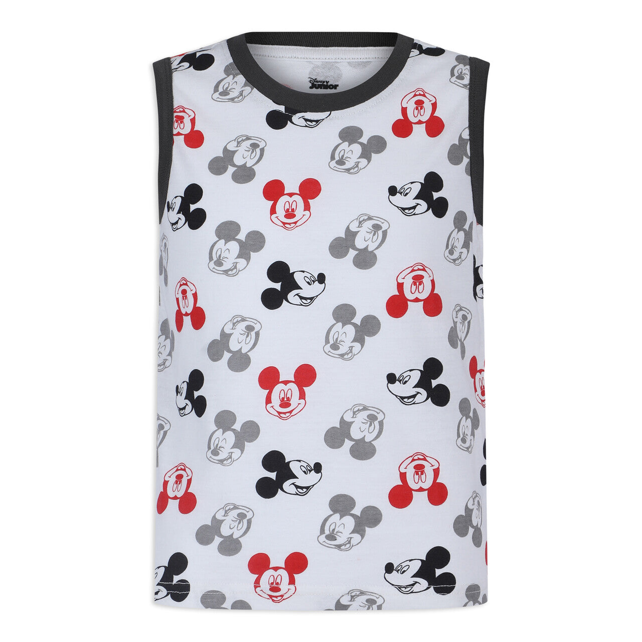 Disney Mickey Mouse Boy's 3 Piece T-Shirt, Tank Top and Shorts Set for Infant and Toddler - Red/White/Grey