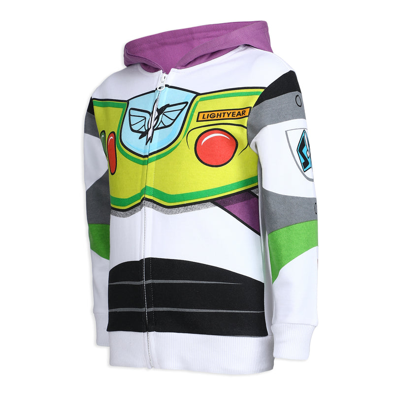 Disney Toy Story Boys’ Buzz Lightyear Zip Up Hoodie for Toddler and Little Kids – Multicolor