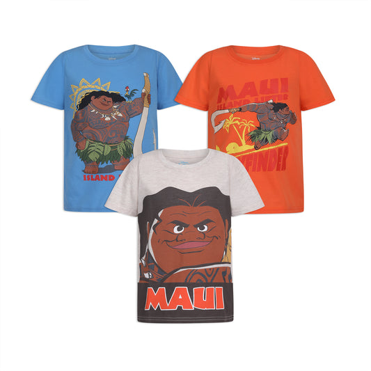 Disney Moana Toddler Boys' T-Shirt (Pack of 3) Orange